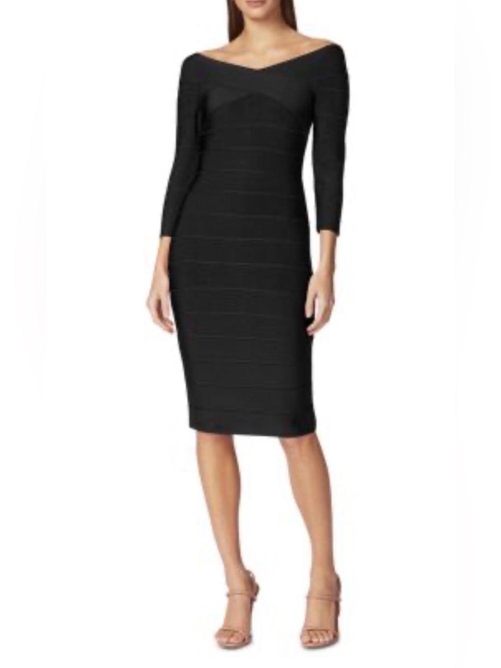 New Hervé Léger black bandage dress size M ballet Neck